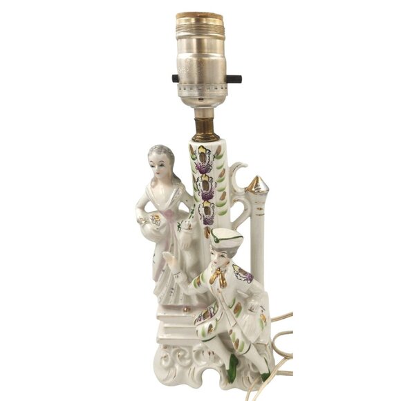 Wales Pottery Other - Wales Pottery Japan Figural Boudoir Lamp Victorian Style Lady Gentleman Porcelai